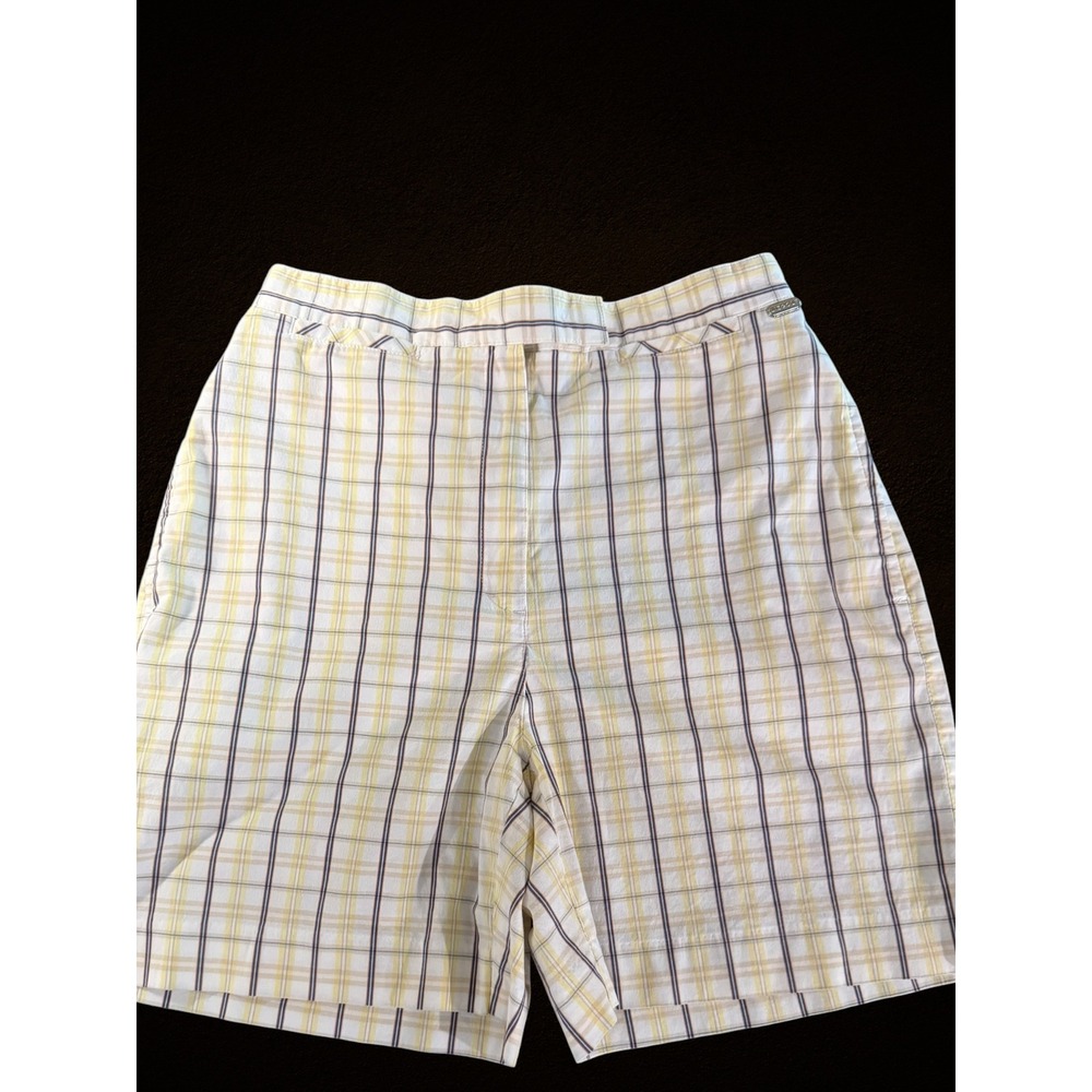Womens VTG Y2K Liz Claiborne LIZGOLF Bermuda Plaid Shorts Sz 8 golf activewear